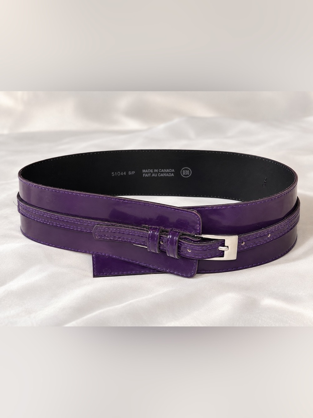 Purple Patent Leather Wide Belt